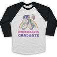 Dabbing Unicorn Kindergarten Graduation Dab Dance Girl Baseball Raglan Shirt