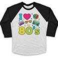 Dad I Love The 80's Retro 80s Nostalgia For Dad Premium Tri-Blend Baseball Raglan Shirt