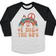 I Dig The 60s Aesthetic Nostalgia 1960's Retro 60s Party Baseball Raglan Shirt