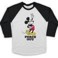 Disney Mickey Mouse Peace Out Totally Retro Graduation Baseball Raglan Shirt