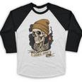 Elder Emo Skeleton Beanie Nostalgia Scene Aesthetic Baseball Raglan Shirt