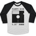 Floppy Disk Computer Nostalgia Fun PC Enthusiast History Baseball Raglan Shirt
