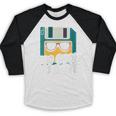 Floppy Disk Retro Tech Nostalgia Old School Computing Humor Baseball Raglan Shirt