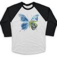Frutiger Aero Aesthetic Butterfly Computer Fishes Scenery Raglan Baseball Tee Baseball Raglan Shirt