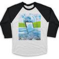 Frutiger Aero Aesthetic Tech Water Fishes Monitor Screen Baseball Raglan Shirt Frutiger Aero Aesthetic Tech Water Fishes Monitor Screen Baseball Raglan Shirt