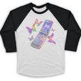 Frutiger Aero Y2K Chrome Phone Butterfly Baseball Raglan Shirt Frutiger Aero Y2K Chrome Phone Butterfly Baseball Raglan Shirt