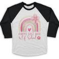 Fun Happy Last Day Of School Girl Student Graduation Rainbow Baseball Raglan Shirt