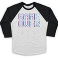 Game Over Class Of 2021 Video Games Graduation Gamer Baseball Raglan Shirt