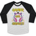 Gamer Girl Graduate Shirt Girls Kids Gamer Graduation Baseball Raglan Shirt