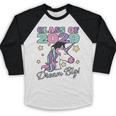 Girls Class Of 2029 Magical Unicorn Graduation Cap Baseball Raglan Shirt