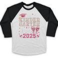 Girls Little Miss Kindergarten Grad 2025 Coquette Graduation Baseball Raglan Shirt