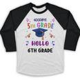 Goodbye 5th Grade Graduation 2025 6th Grade Graduate Kids Baseball Raglan Shirt