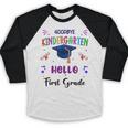 Goodbye Kindergarten Graduation Class 2025 1st Grade Kids Baseball Raglan Shirt