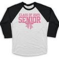 Graduate 2025 Class Of 2025 Senior Coquette Bow Graduation Baseball Raglan Shirt