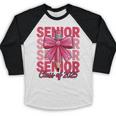 Graduate 2025 For Senior 2025 Graduation Coquette Pink Bow Baseball Raglan Shirt