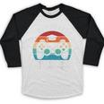 I Graduated Can I Unpause My Game Now Retro Graduation Baseball Raglan Shirt