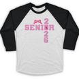 Graduation Class Of 2026 Senior 2026 Pink Bow Coquette Baseball Raglan Shirt