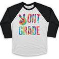 Graduation Peace Sign Out Eighth Grade Tie Dye Hippie Baseball Raglan Shirt