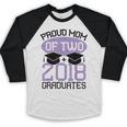Graduation Shirt For Mom Of Twins Proud Mom Twins Tee Baseball Raglan Shirt