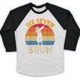 Graduation Six Seven Bruh Dabbing 67 Meme 6 7 Boys Kids Baseball Raglan Shirt