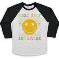 Groovy Next Stop 2nd Grade 1st Grade Graduation 2025 Premium Baseball Raglan Shirt