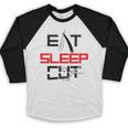Haircutter Barber Eat Sleep Cut Barbering Graduation Baseball Raglan Shirt