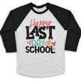 Happy Last Day Of School Kids Teacher Student Graduation Baseball Raglan Shirt