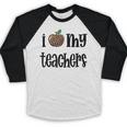 I Heart My Teachers I Love My Teachers Graduation Kids Teens Baseball Raglan Shirt