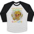 High School Level Complete Gamer Graduation Dinosaur 2021 Baseball Raglan Shirt