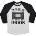Over The Hill Please Be Patient I'm From The 1900s VHS Premium Tri-Blend Baseball Raglan Shirt