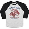 Hotrod Rebel Automotive Nostalgia Old Car Distressed Premium Tri-Blend Baseball Raglan Shirt