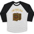 I'm This Old Please Rewind 80s 90s Nostalgia VHS VCR Baseball Raglan Shirt