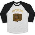 I'm This Old Please Rewind 80s 90s Nostalgia VHS VCR Baseball Raglan Shirt