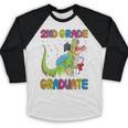 Kids 2nd Grade Graduate Dinosaur Trex 2nd Grade Graduation Baseball Raglan Shirt