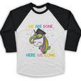 Kids Daycare Graduation Unicorn Last Day Of School Kids Baseball Raglan Shirt