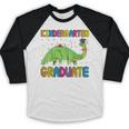 Kids Kindergarten Graduate Dinosaur Kindergarten Graduation Baseball Raglan Shirt