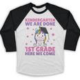 Kids Kindergarten Graduate Unicorn Graduation Baseball Raglan Shirt