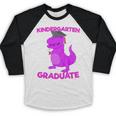 Kids Kindergarten Graduation Idea For Girls Dinosaur Baseball Raglan Shirt