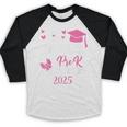 Kids Little Miss Pre-K Grad Preschool Prek Graduation 2025 Baseball Raglan Shirt