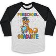 Kids Preschool Graduate Dinosaur Trex Preschool Graduation Baseball Raglan Shirt