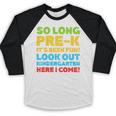 Kids So Long PRE-K It's Been Fun Shirt Boy Girl Graduation Baseball Raglan Shirt