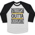 Kids Straight Outta Kindergarten Graduation Baseball Raglan Shirt