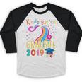 Kids Unicorn Kindergarten Graduation Graduate Shirt Baseball Raglan Shirt