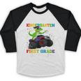 Kindergarten Graduate 2025 Kindergarten Graduation Dino Trex Baseball Raglan Shirt