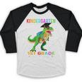 Kindergarten Graduation 1st Here We Come Class 2023 Dinosaur Baseball Raglan Shirt