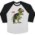 Kindergarten Grawrduate Dinosaur Graduation Cap Shirt Baseball Raglan Shirt