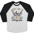 Last Day Autographs 1st Grade Graduation Boys Girls Groovy Baseball Raglan Shirt