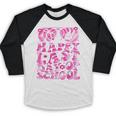 Last Day Of School Teacher Students School Graduation Groovy Baseball Raglan Shirt