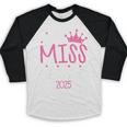 Little Miss Pre-K Grad Preschool Prek Graduation 2025 Baseball Raglan Shirt