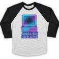 Lofi Reverie Analog Dreams Pixel 90s Desktop VHS Nostalgia Baseball Raglan Shirt